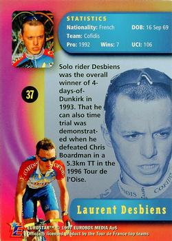 1997 Eurostar Tour de France #37 Laurent Desbiens Back